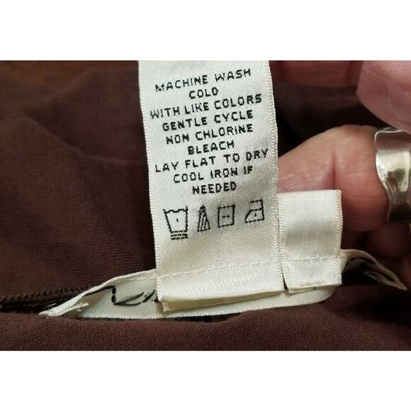 Max Studio Casual Career Brown Wrap Dress Puff Sleeves Knee Length Size M - Picture 7 of 7